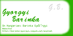 gyorgyi barinka business card